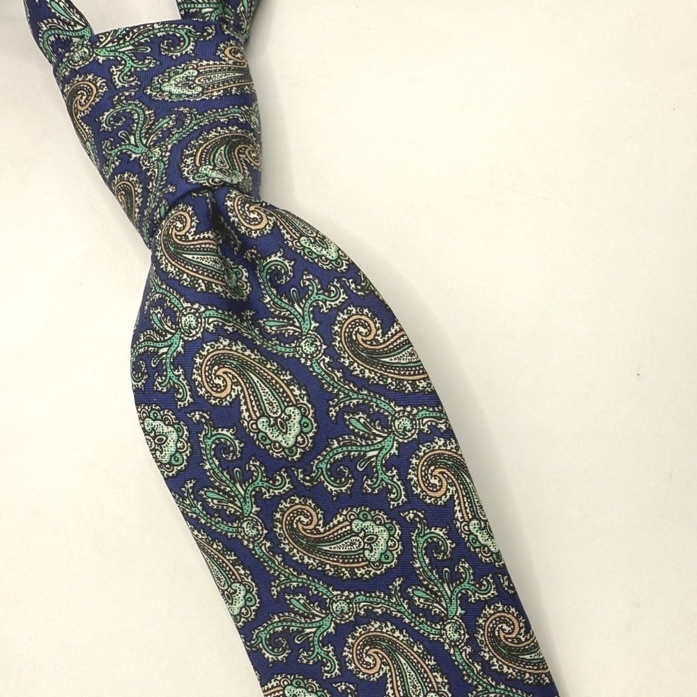 Vintage 1970s Chaps Ralph Lauren Silk Neck Tie Gulius Lewis Memphis Stripe Repp